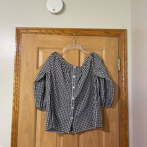 Off the Shoulder Button Top